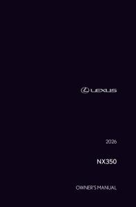 Lexus NX350 - Owners Manual 2026 EN 