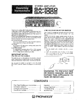 Pioneer-SA-1005-Owners-Manual