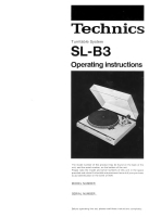 Technics - SLB-3 - Owners manual - Ownersmanual.eu